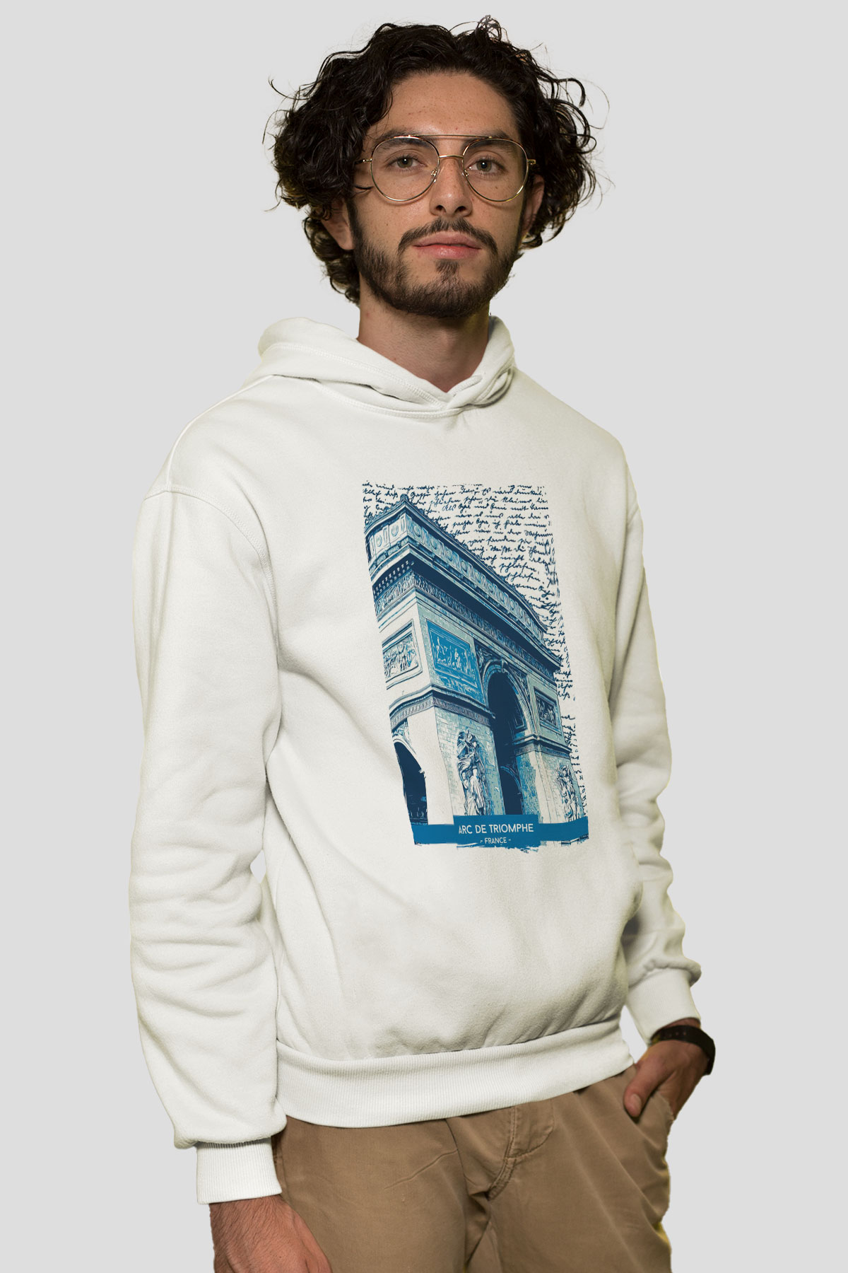 Zafer Takı Beyaz Unisex Hoodie