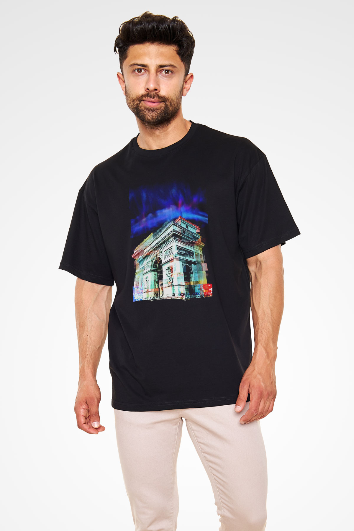 Zafer Takı Siyah Oversize Tişört Oversize T-shirt - TişörtFabrikası