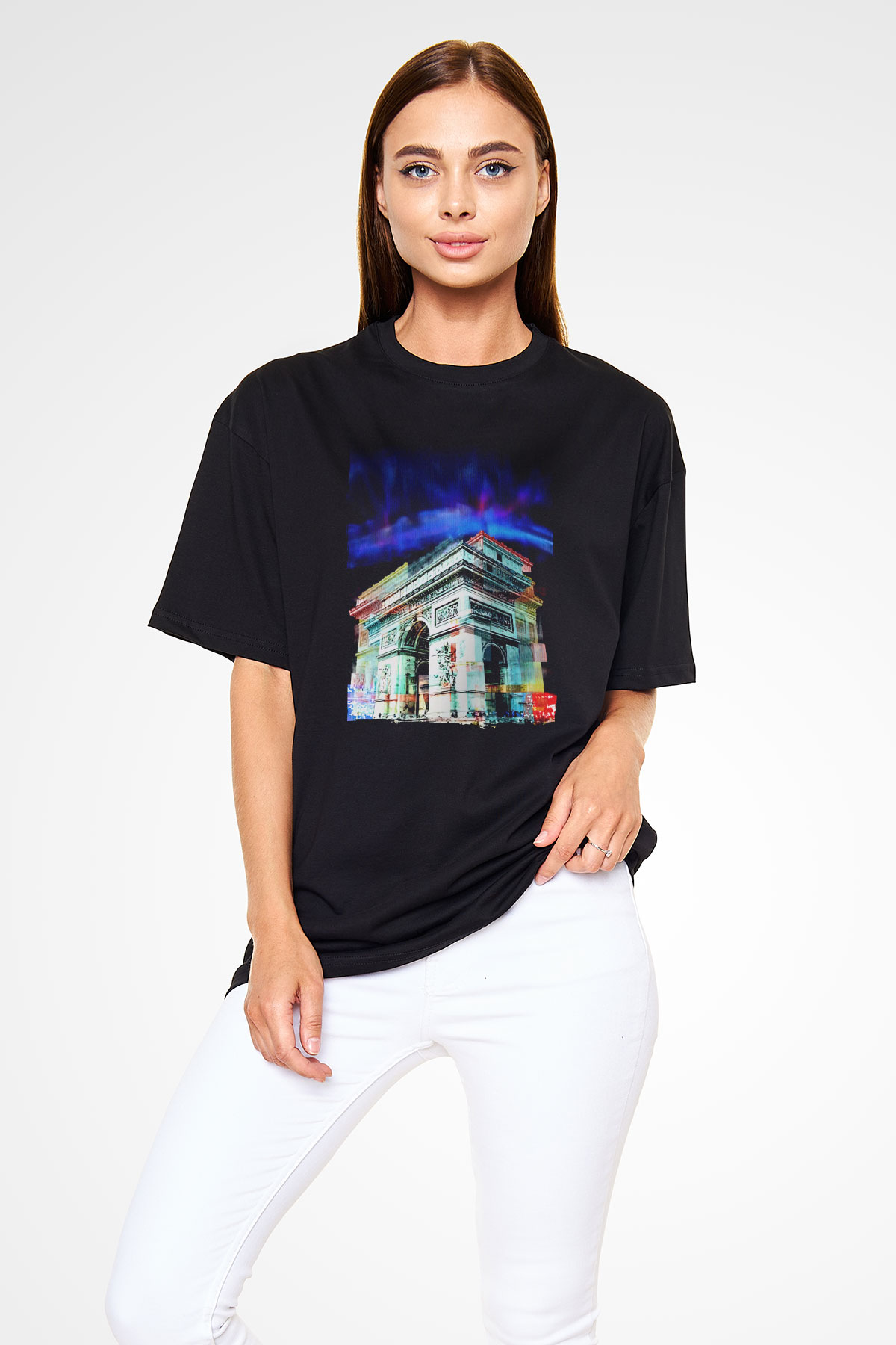 Zafer Takı Siyah Oversize Tişört Oversize T-shirt - TişörtFabrikası