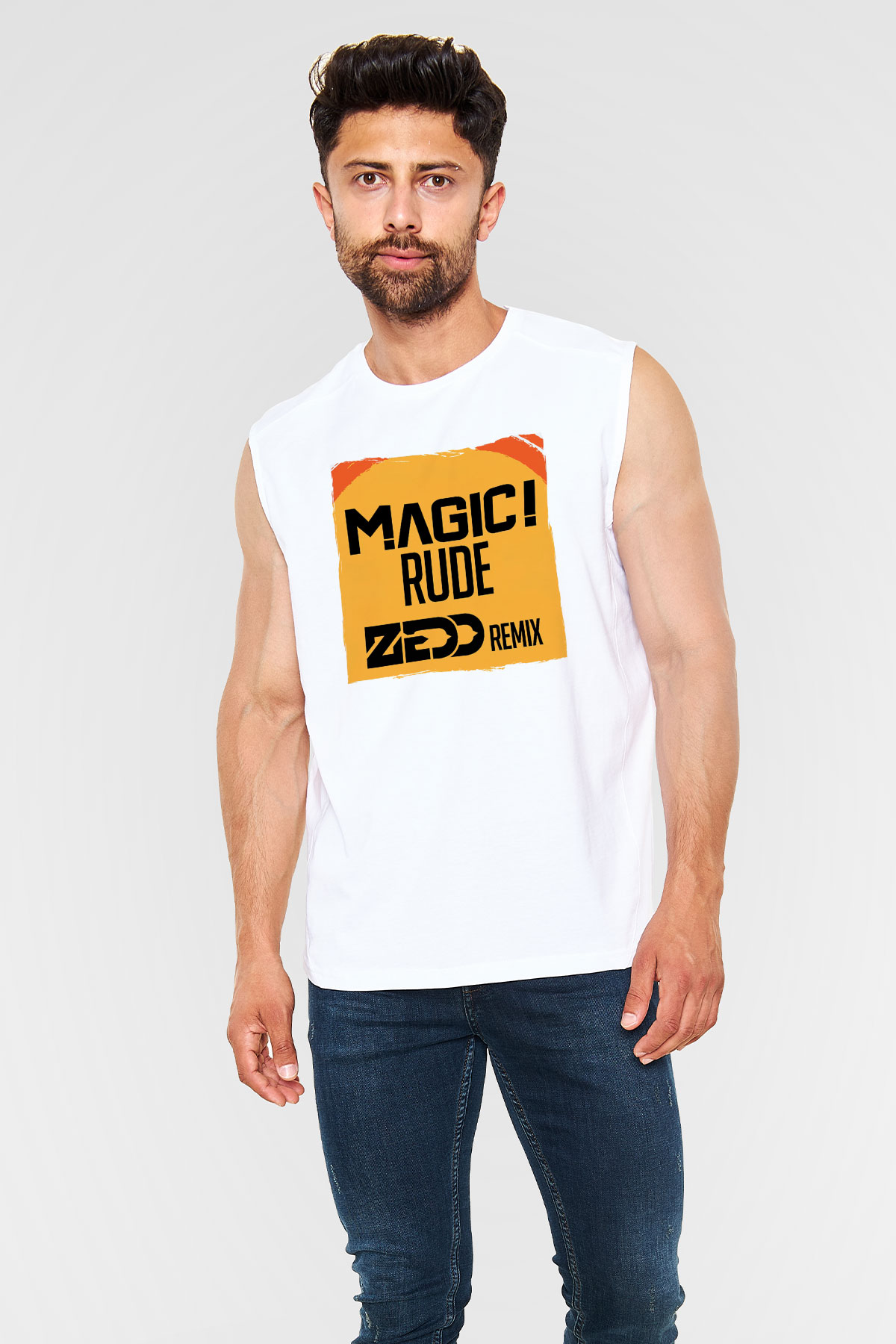 Zedd Beyaz Unisex Kolsuz Tişört