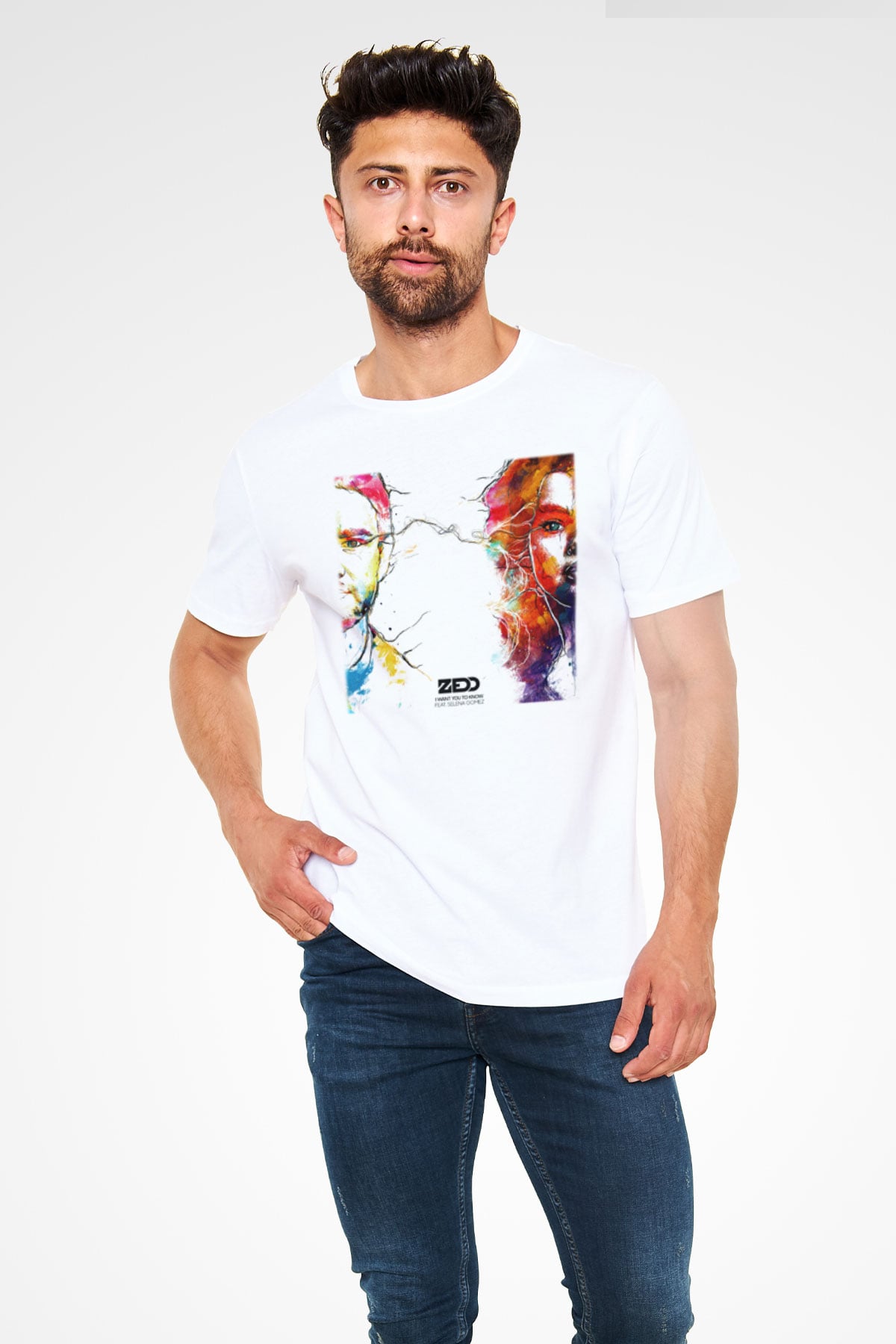 Zedd Beyaz Unisex Tişört T-Shirt - TişörtFabrikası