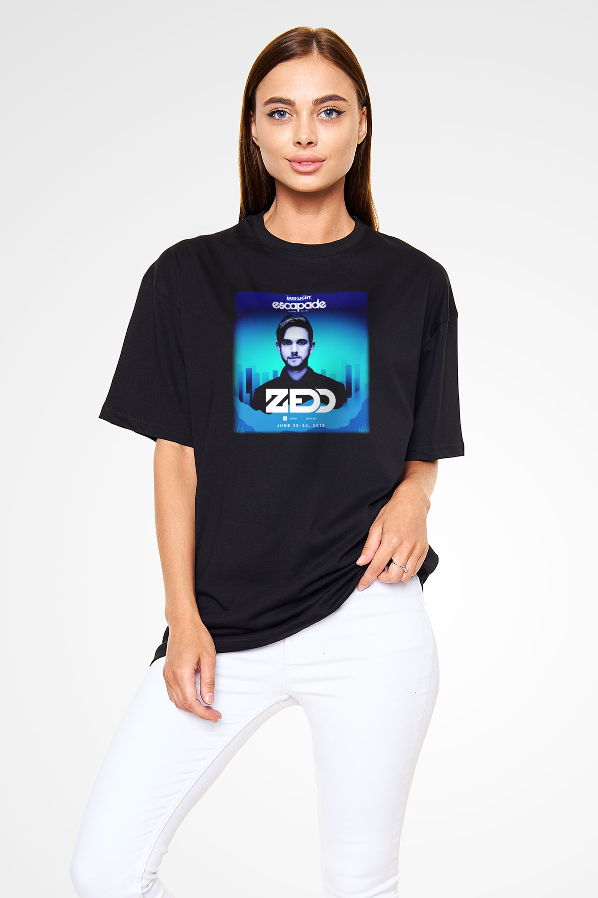 Zedd Siyah Unisex Oversize Tişört T-Shirt