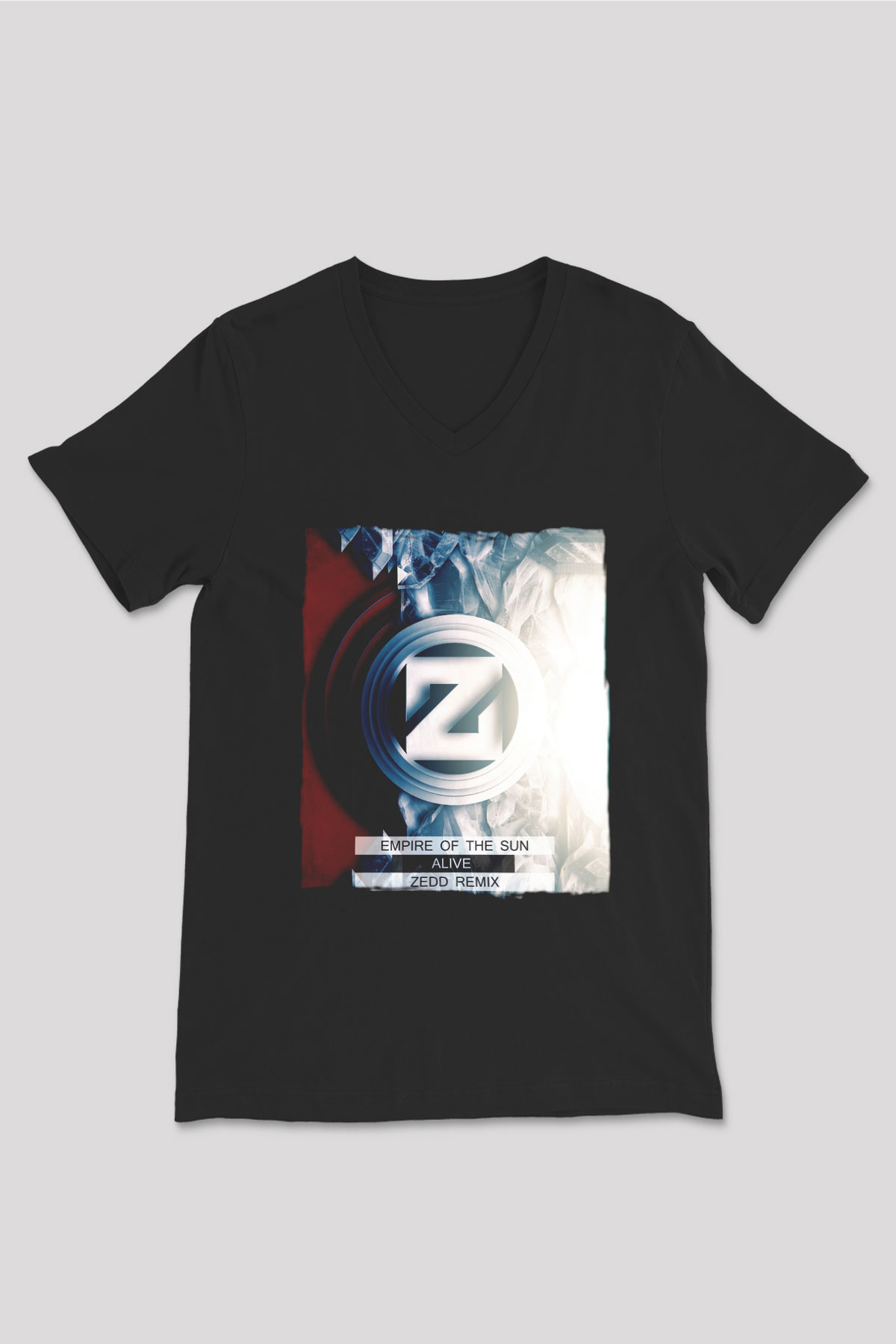 Zedd Siyah Unisex V Yaka Tişört