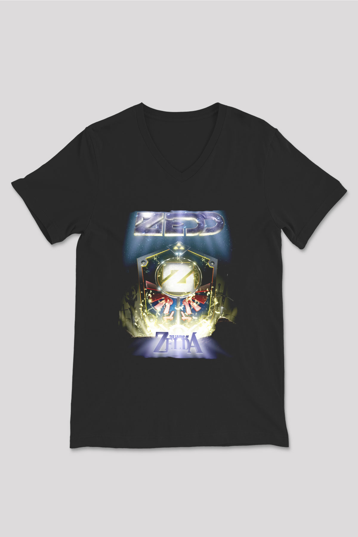 Zedd Siyah Unisex V Yaka Tişört