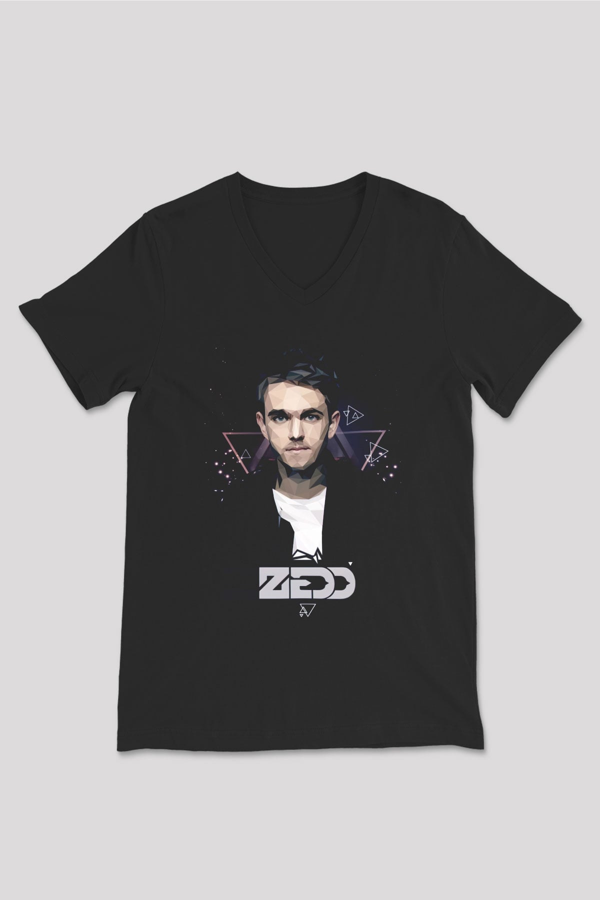 Zedd Siyah Unisex V Yaka Tişört