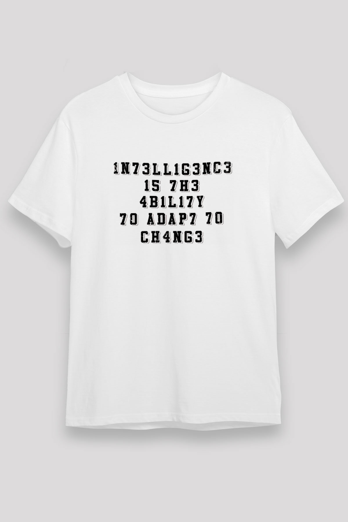 Zeka Tanımı Baskılı Unisex Beyaz Tişört - Tshirt