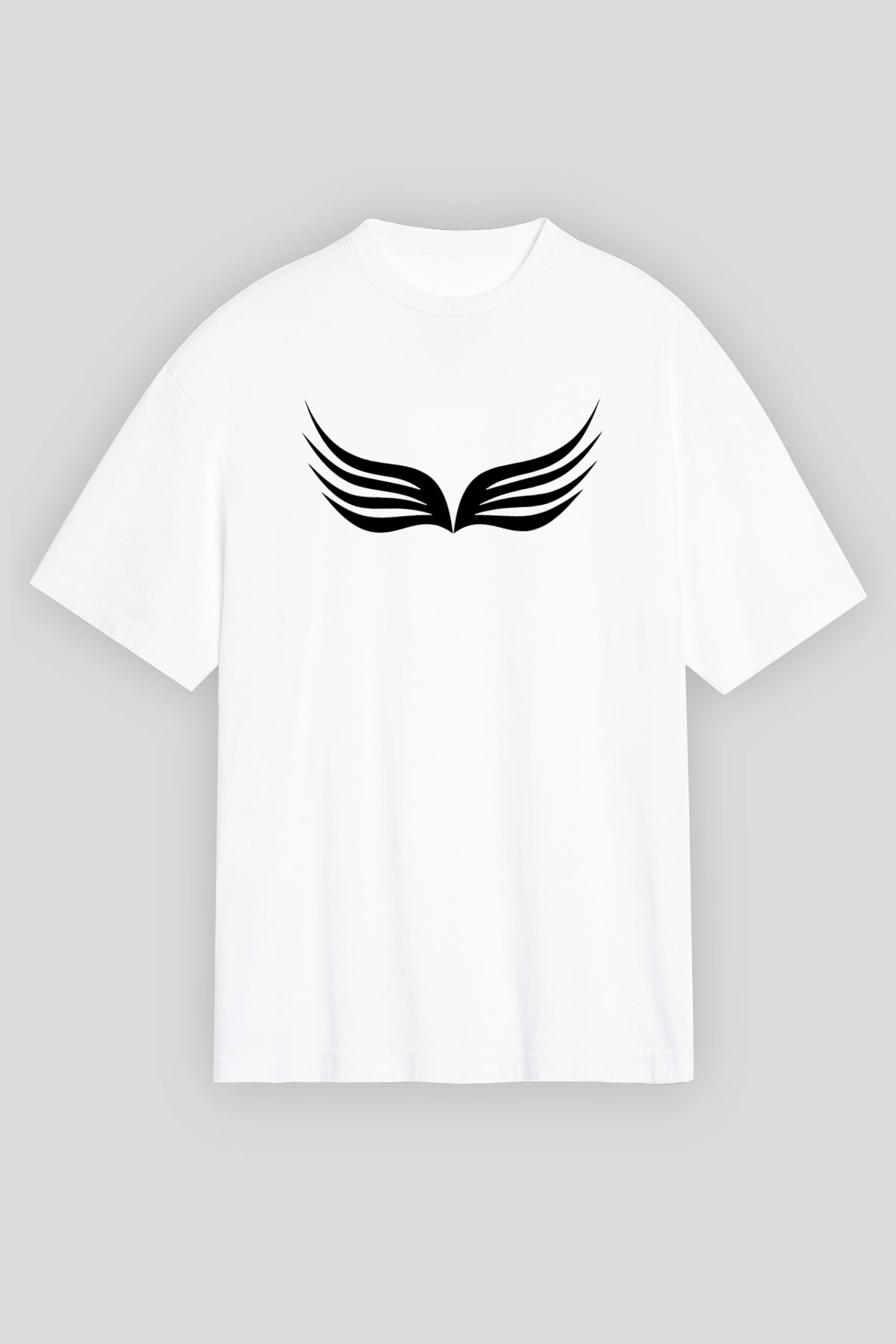Zero Wing Beyaz Unisex Oversize Tişört T-Shirt