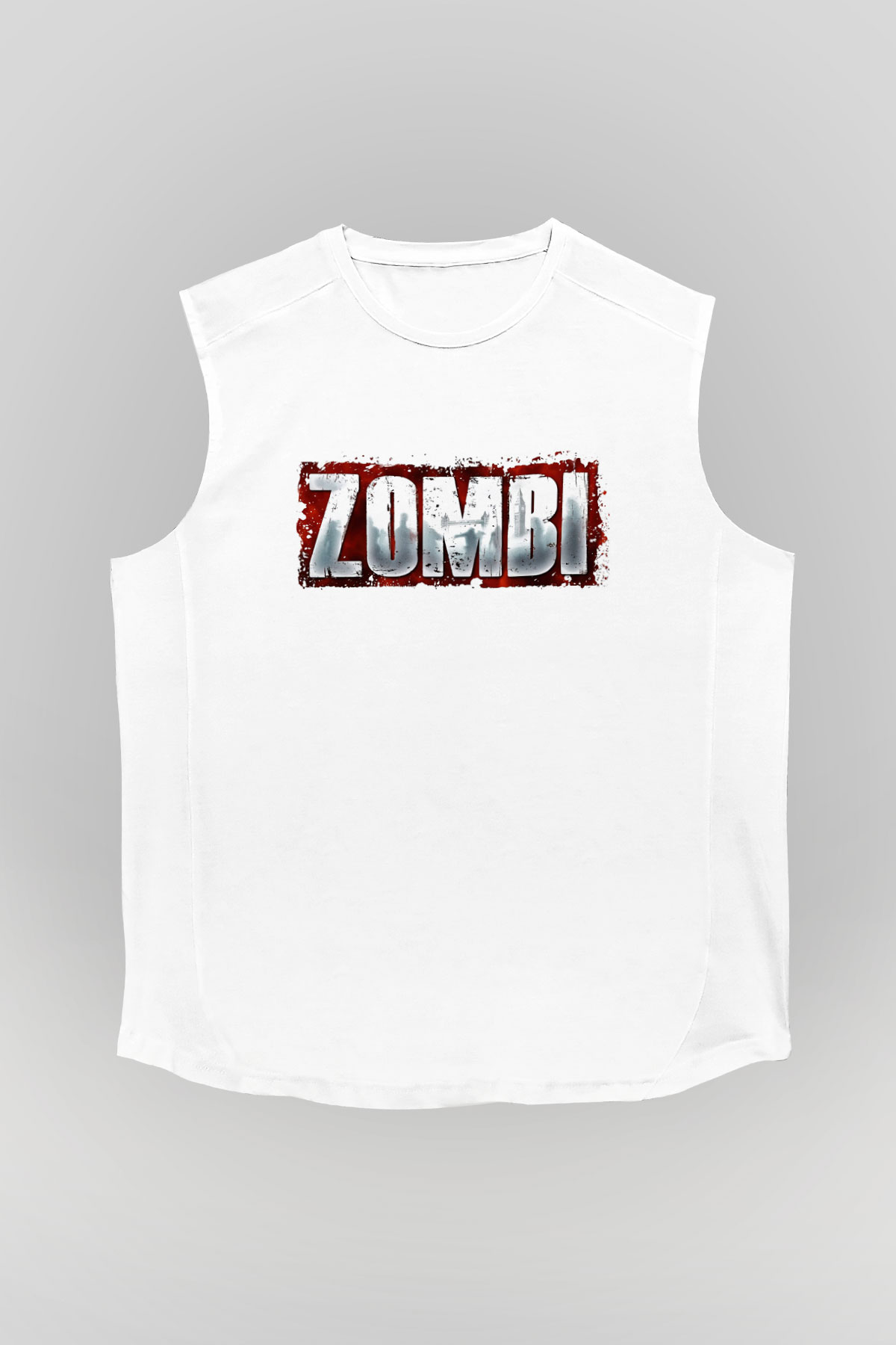 Zombi Beyaz Unisex Kolsuz Tişört