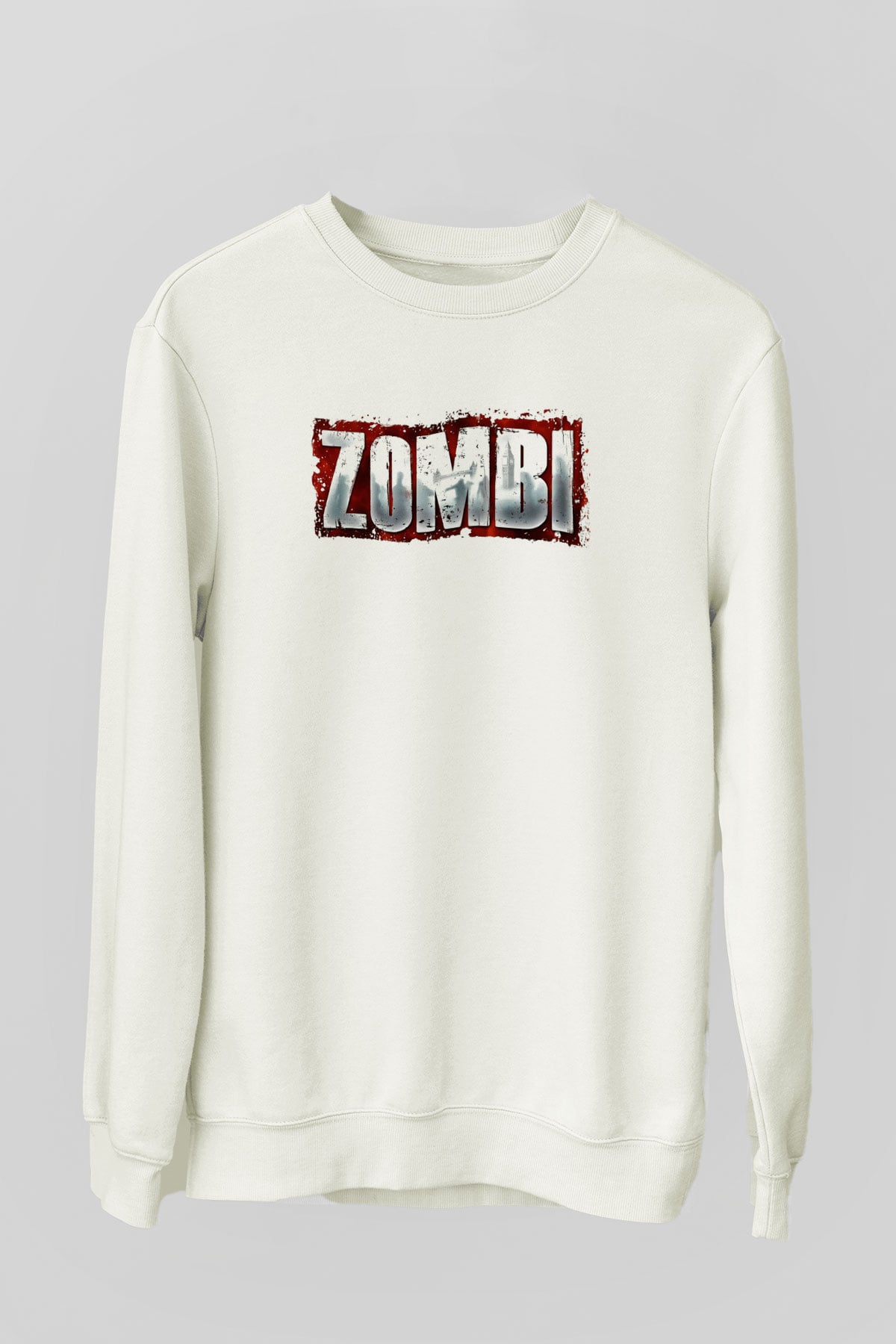 Zombi Beyaz Unisex Sweatshirt