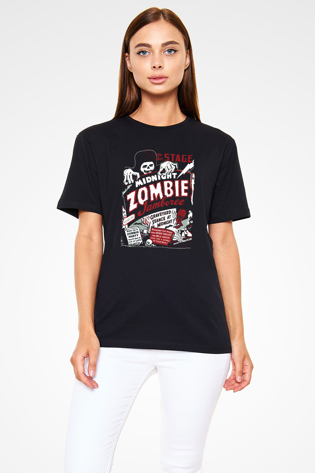 Zombi Siyah Unisex Tişört T-Shirt