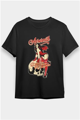  Aerosmith Siyah Unisex Tişört T-Shirt - TişörtFabrikası