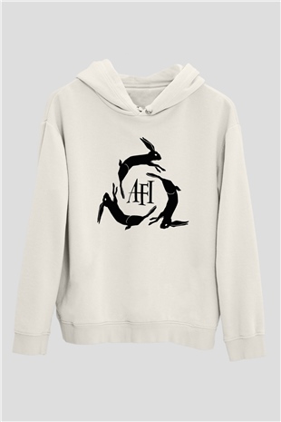  Afi Beyaz Unisex Kapüşonlu Sweatshirt