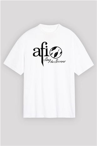  Afi Beyaz Oversize Tişört Oversize T-shirt - TişörtFabrikası