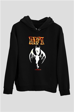  Afi Siyah Unisex Kapüşonlu Sweatshirt