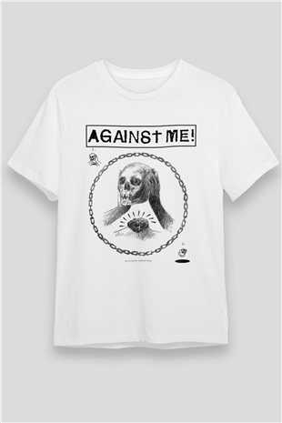  Against Me Beyaz Unisex Tişört T-Shirt - TişörtFabrikası