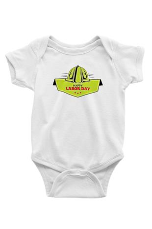 1 Mayıs Baskılı Beyaz Unisex Bebek Body - Zıbın