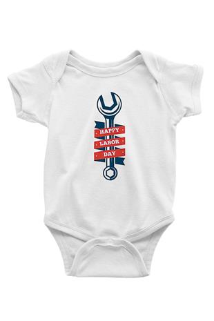 1 Mayıs Baskılı Beyaz Unisex Bebek Body - Zıbın