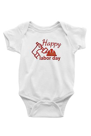 1 Mayıs Baskılı Beyaz Unisex Bebek Body - Zıbın