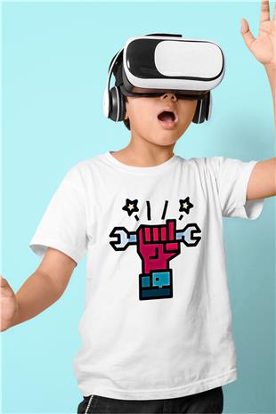 1 Mayıs Baskılı Beyaz Unisex Beyaz Çocuk Tişört - Tshirt