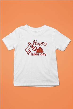 1 Mayıs Baskılı Beyaz Unisex Beyaz Çocuk Tişört - Tshirt