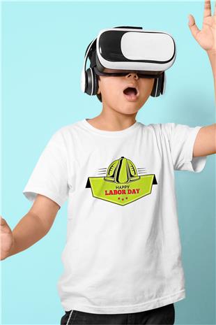 1 Mayıs Baskılı Beyaz Unisex Beyaz Çocuk Tişört - Tshirt