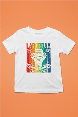1 Mayıs Baskılı Beyaz Unisex Beyaz Çocuk Tişört - Tshirt