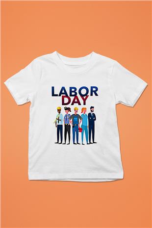 1 Mayıs Baskılı Beyaz Unisex Beyaz Çocuk Tişört - Tshirt