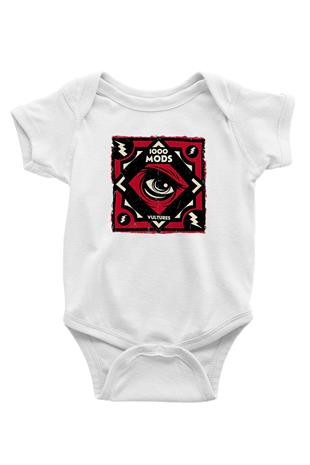 1000mods Baskılı Beyaz Unisex Bebek Body - Zıbın