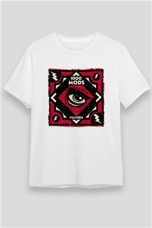 1000mods Baskılı Unisex Beyaz Tişört - Tshirt