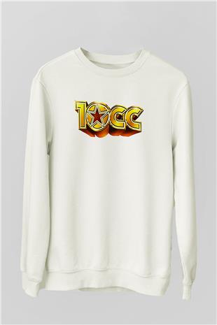10cc Baskılı Beyaz Unisex Sweatshirt