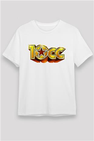 10cc Baskılı Unisex Beyaz Tişört - Tshirt
