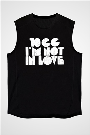 10cc Baskılı Unisex Siyah Kolsuz Tişört - Tshirt