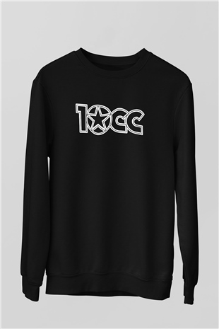 10cc Baskılı Unisex Siyah Sweatshirt