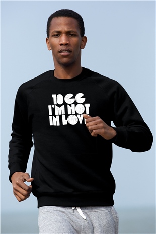 10cc Baskılı Unisex Siyah Sweatshirt