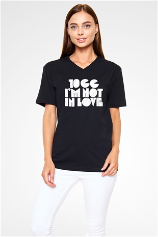 10cc Baskılı Unisex Siyah V Yaka Tişört - Tshirt