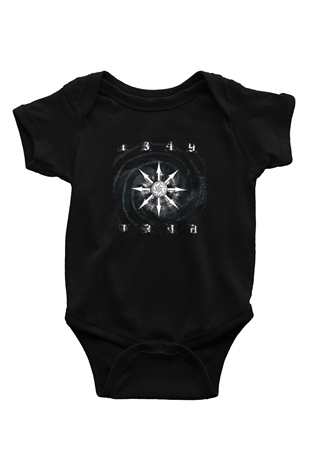 1349 Baskılı Unisex Siyah Bebek Body - Zıbın
