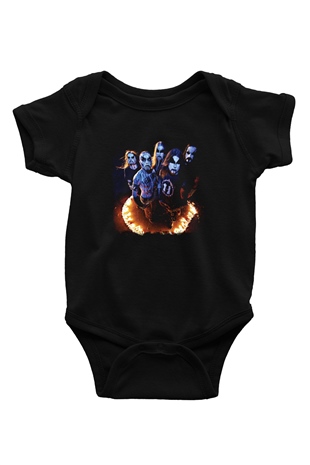 1349 Baskılı Unisex Siyah Bebek Body - Zıbın