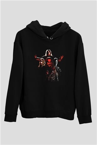 1349 Baskılı Unisex Siyah Hoodie