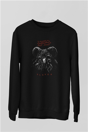 1349 Baskılı Unisex Siyah Sweatshirt