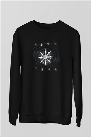 1349 Baskılı Unisex Siyah Sweatshirt