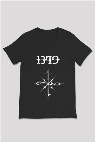 1349 Grubu Siyah Unisex V Yaka Tişört T-Shirt