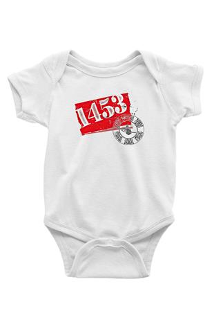 1453 Baskılı Beyaz Unisex Bebek Body - Zıbın