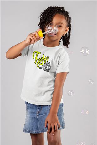 1453 Baskılı Beyaz Unisex Beyaz Çocuk Tişört - Tshirt