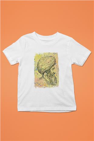 1453 Baskılı Beyaz Unisex Beyaz Çocuk Tişört - Tshirt