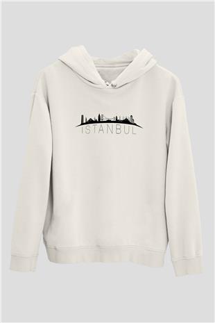 1453 Baskılı Beyaz Unisex Hoodie