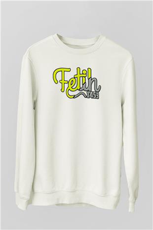 1453 Baskılı Beyaz Unisex Sweatshirt