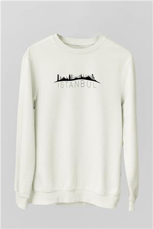 1453 Baskılı Beyaz Unisex Sweatshirt