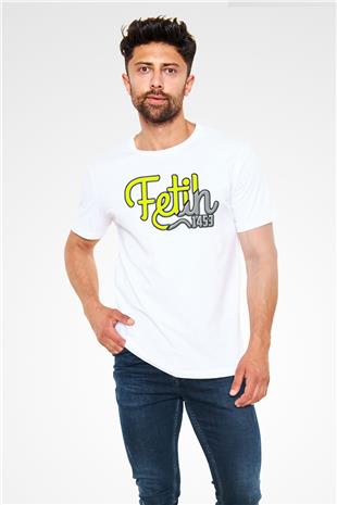 1453 Unisex Baskılı Beyaz Tişört - Tshirt