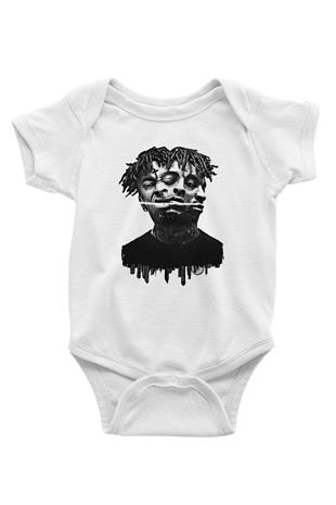 21 Savage Baskılı Beyaz Unisex Bebek Body - Zıbın