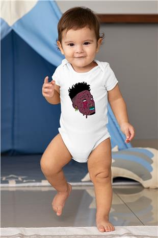 21 Savage Baskılı Beyaz Unisex Bebek Body - Zıbın